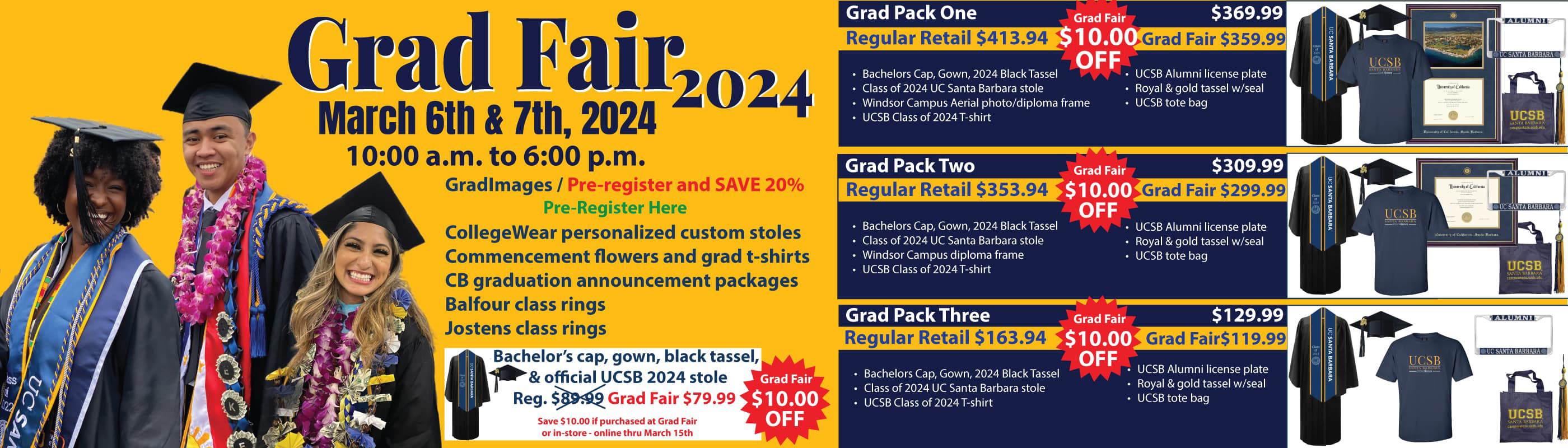 Grad Fair March 6th and 7th 10am to 6pm